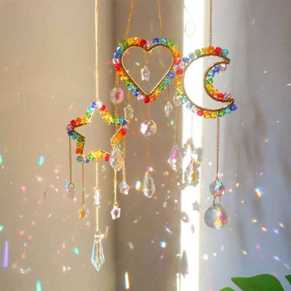 Crystal Sun Catcher sateenkaariprisma riipus HEART - varastossa