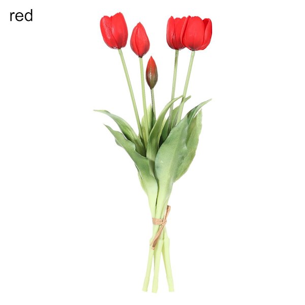 Konstgjorda Blommor Tulpaner Bukett RÖD - high quality red