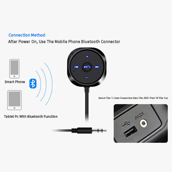 Handsfree Bluetooth Car Kit MP3 o Musikmottagare Adapter USB - on stock