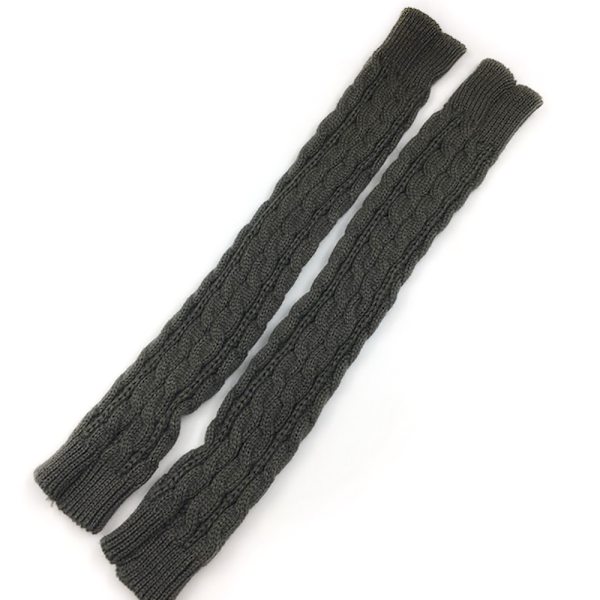 Män Kvinnor Sticka ärm Handskar Handleden Armvärmare Fingerless - stock Deep grey