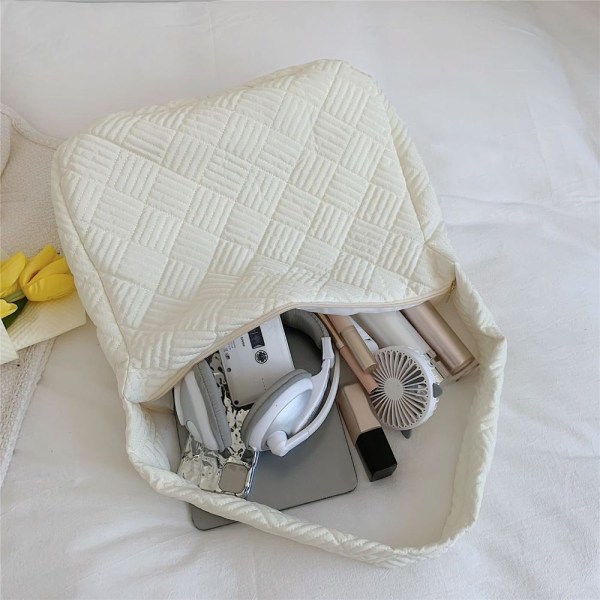Damväskor Vintervarma axelväskor i bomull - stock beige