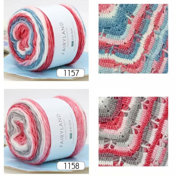 Rainbow Woolen Yarn Cake Garn - spot försäljning 1152