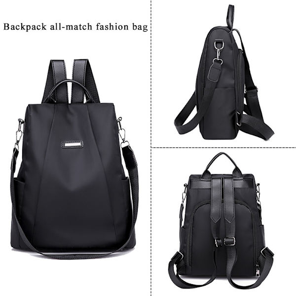 Mode bärbar ryggsäck Superlätt vattentät reseryggsäck - on stock black