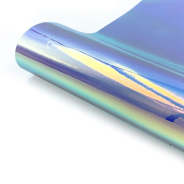 Självhäftande vinylrulle holografisk opal färgskiftande BLÅ - spot sales blue 12x10inch
