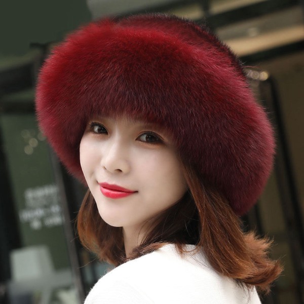 Kvinnor vinter varm hatt mjuk fluffig faux päls trimmade mössor - spot sales Svart