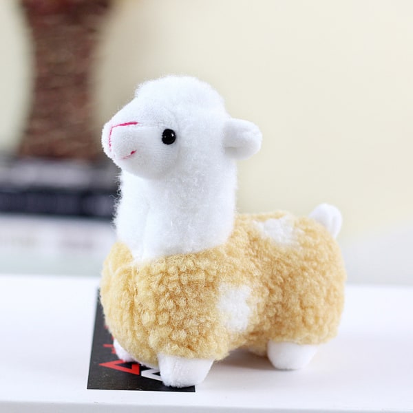 Alpaca- Nyckelring Plysch påsk Lama Plyschhänge Mini Fårdocka Gosedjur Nyckelring för flickor Pojkar - stock Beige One Size