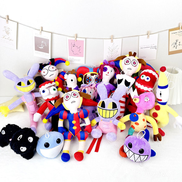 Magiska Digitala Cirkusen Animation Clown Kanin Plyschdocka Barnpresent Gul Clown Yellow Clown