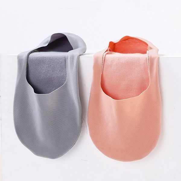5 Par Silk Invisible Socks Ankel Båtstrumpor Halkfri - stock