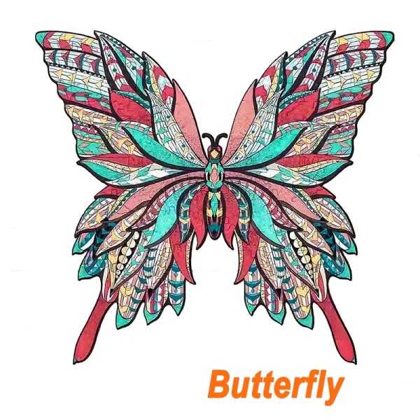 Kreativa träpussel blockerar pedagogiska pusselleksaker - on stock Butterfly-A5