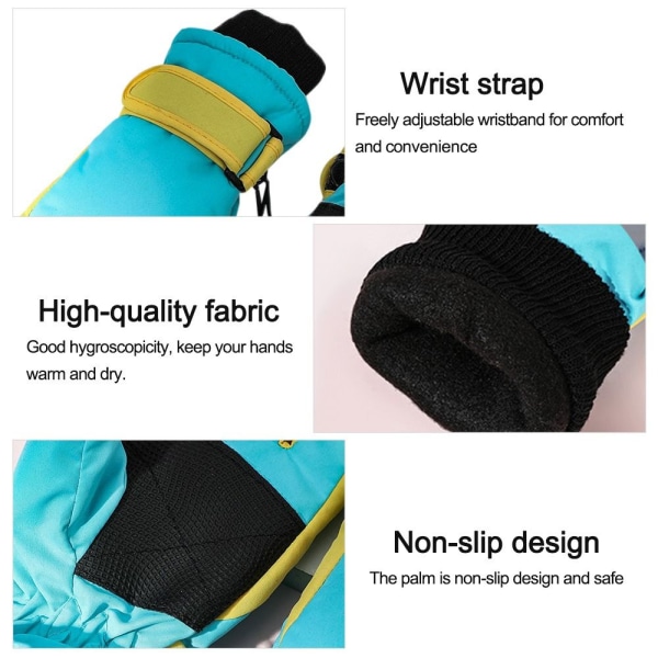 Skidhandskar för barn Långärmade vantar RÖDA - high quality red