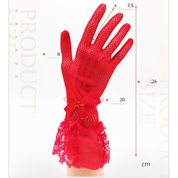 Fishnet Mesh Gloves Morsiushanskat RED - spot-myynti Red
