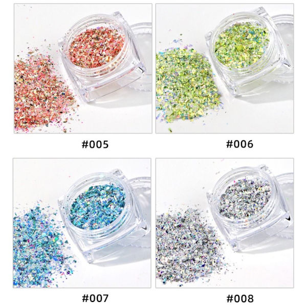 Nagelpaljetter Nagelglitter Glittrande Nagelflingor - high quality