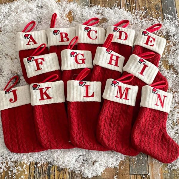 Letter Christmas Stocking Candy Gift Bag - varastossa H