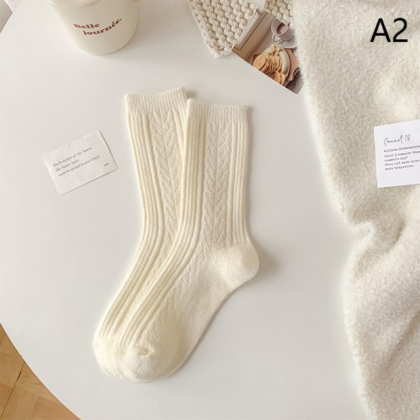 Nya vinterstrumpor Dam Cashmere Wool Tjocka Varma Damstrumpor S - high quality White