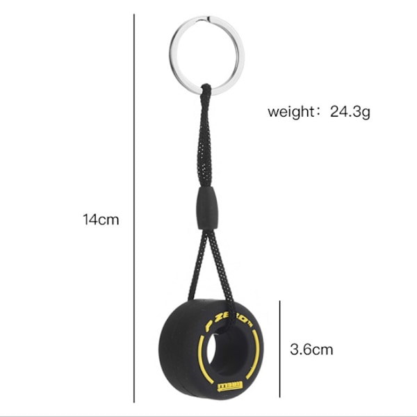 Autonrenkaat Key ring Car Racing Rims avaimenperä Car Styling - varastossa Yellow