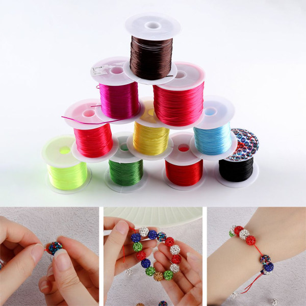 Vahva Joustava String Rannekoru Helminauha Crystal Thread 10M - varastossa