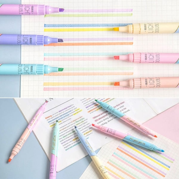 6kpl Highlighter Set Key Points Markers Värillinen kynä - spot-ale 6PCS/Set