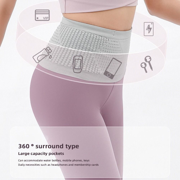 Stickad dold midjeväska Stretch midjepack GRÅ - high quality gray M
