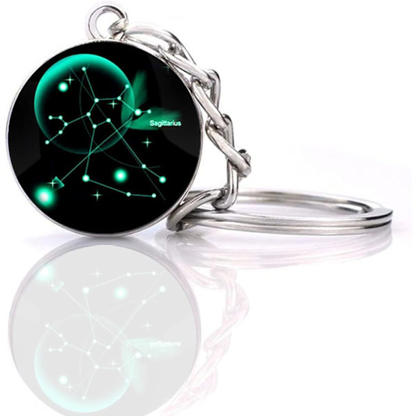 12 Constellation Glow In The Dark Creative Galaxy nyckelring, - stock H