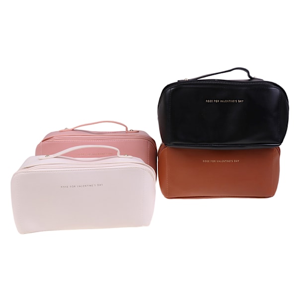 Stor kapacitet Bärbar PU Girl Makeup Bag Dam Kosmetikväska - spot sales Pink