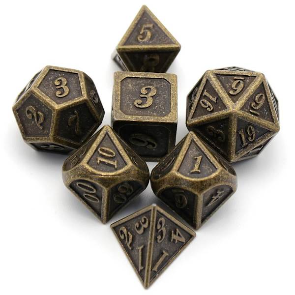 7kpl DND Metal Dice Set Game Dice - spot ale