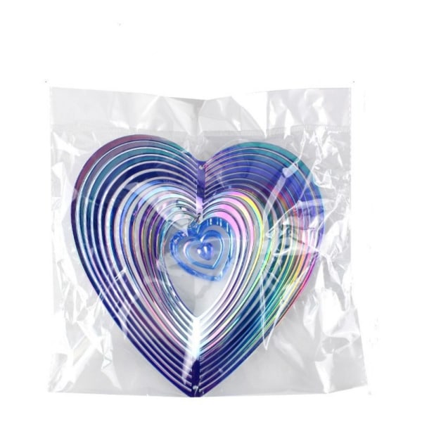 Heart Wind Spinner Geometric Art BLUE - log