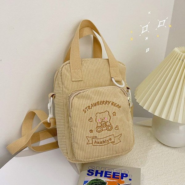 20CM Dockväska Genomskinligt fönster BEIGE MANDÄX - high quality beige corduroy-corduroy