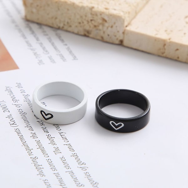 Couple Rings Combination Black White Love - spot-ale