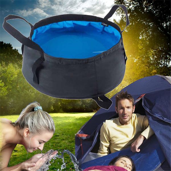 Fällbar hink Hopfällbar hink för vandring och ryggsäckscamping - high quality royal blue