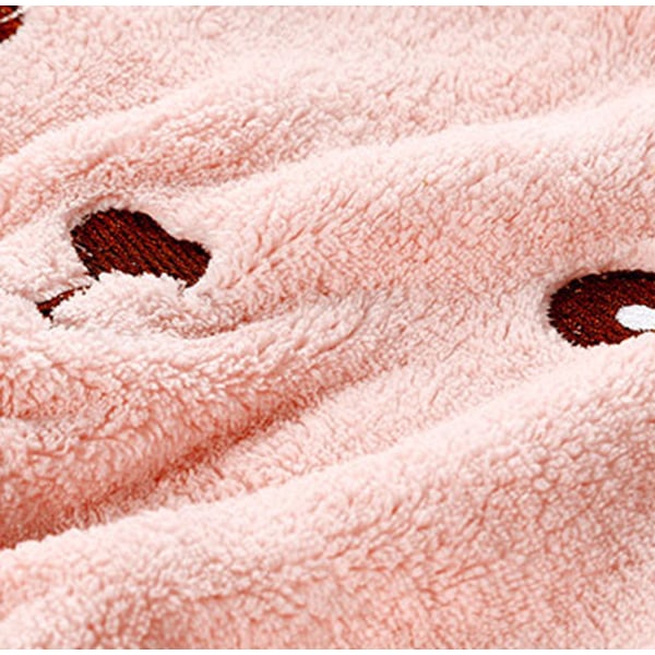 Söt tecknad björn mikrofiber cap Coral Fleece - high quality pink