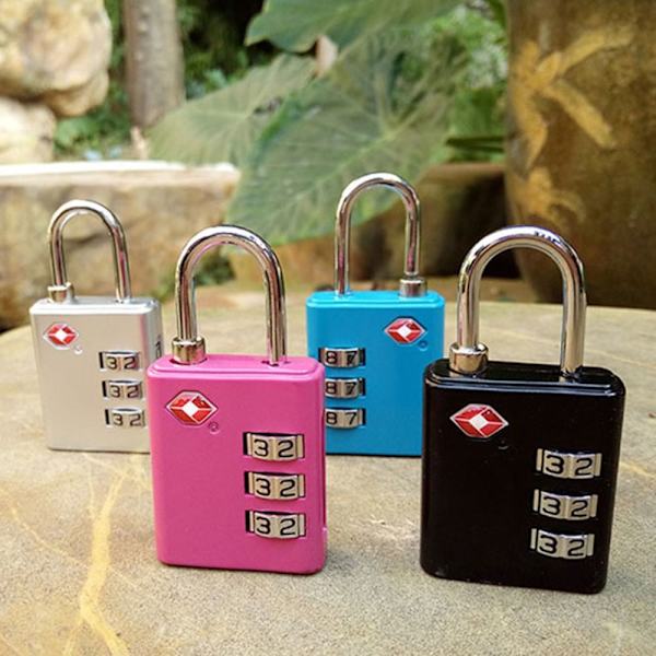 TSA Customs Code Lock Matkatavaroiden Salasanalukko SILVER - varastossa Silver