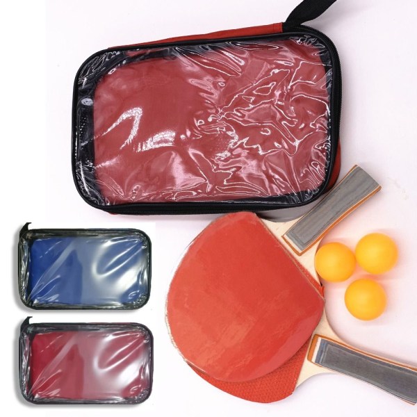 Bordtennis Paddlar Case Ping Pong Rackets Väska RÖD - high quality red