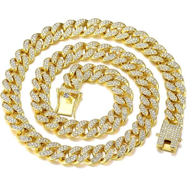 Mens 18k guld Silver Diamond Cut rostfritt stål kedja - on stock