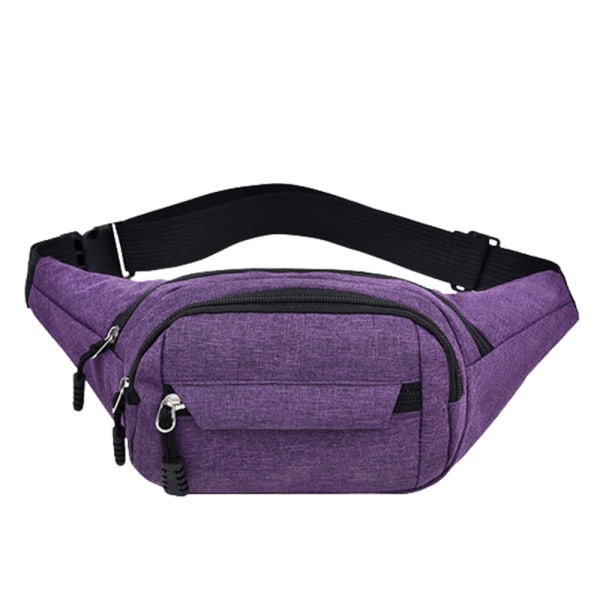 Bum Bag Fanny Pack Travel Midjeväska Pengar Bälte Nylon Midjeväska - on stock purple