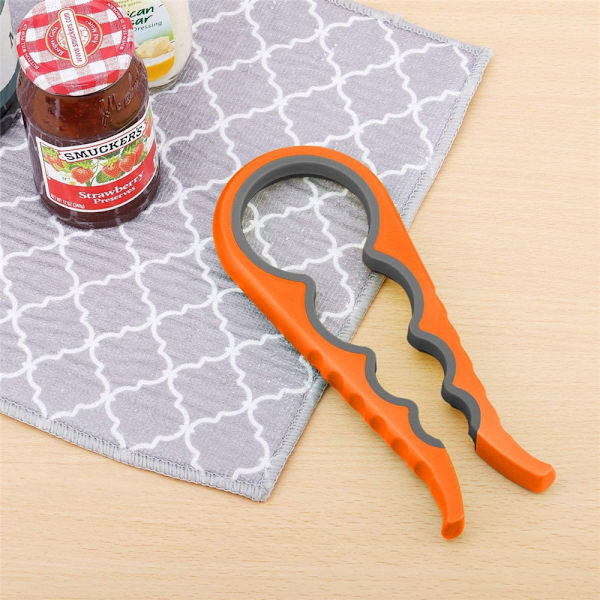4-in-1 Grip Multi Opener liikkuvuus Liukumaton kumipullo kiinteä - spot-myynti Orange