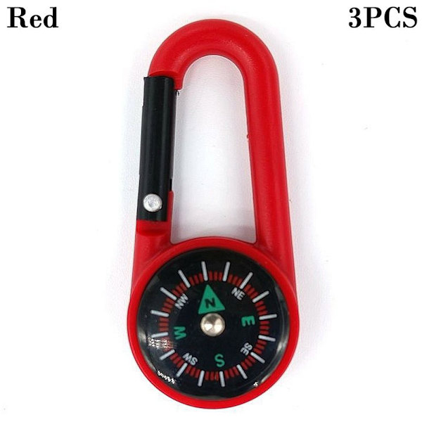 3st Utomhuskrokkompass Minimetallkompass RÖD - high quality Red