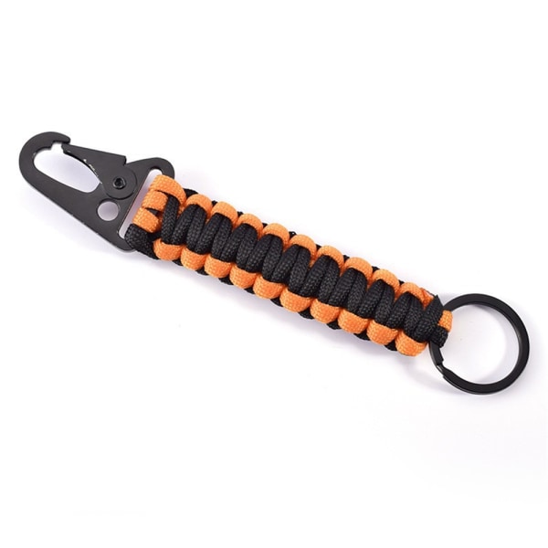 Nyckelring Paracord karbinhake souvenir bergsbestigning - high quality Black+Orange