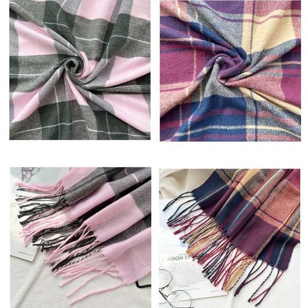 ashmere lassic Pläd Scarf Överdimensionerad Tartan Scarf - stock C