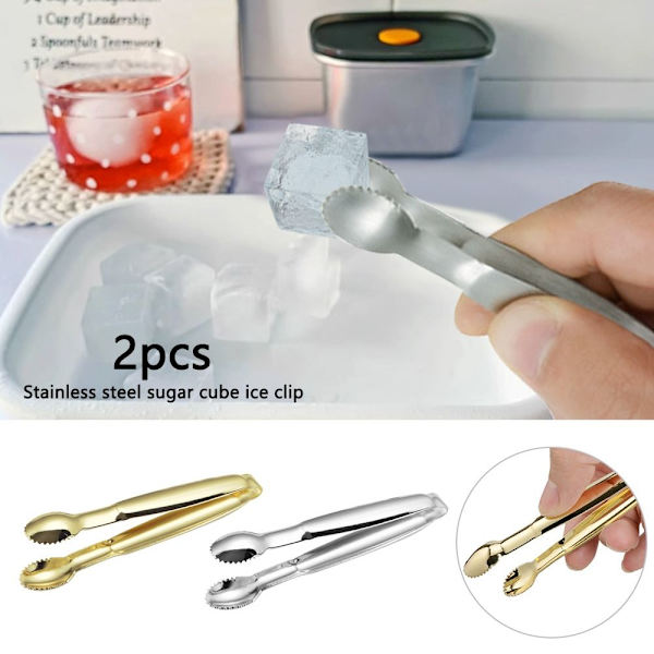 2 sokeripihtiä Ice Tong SILVER - korkea laatu Silver