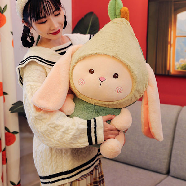 Härlig fruktkaninleksak fylld kudde Hudvänlig plyschdocka - spot sales 45cm strawberry rabbit