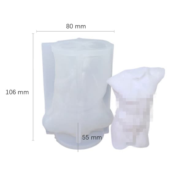 3D kroppsstearinljusform Silikonformkonstdesign - high quality #2