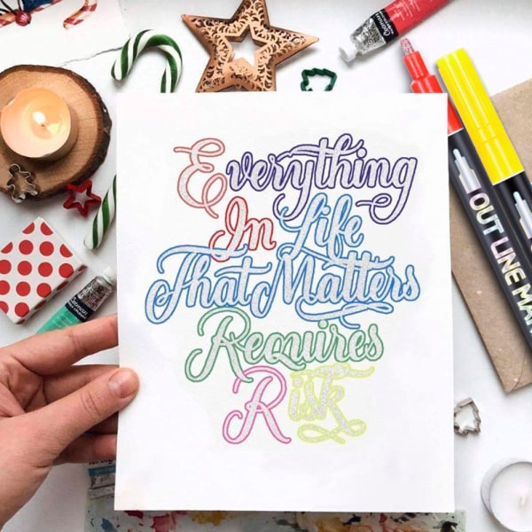 Double Line Penna Metallic Markers 8PCS/ SET - spot försäljning
