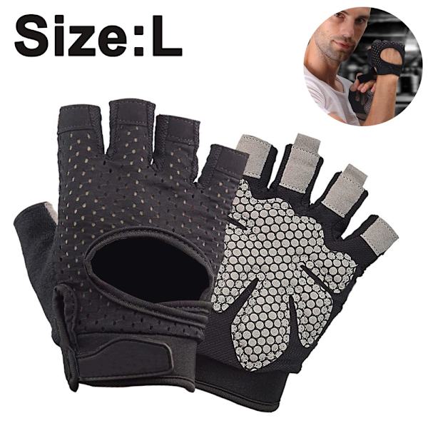 Träningshandskar Tyngdlyftande gymhandskar, svart, - high quality Black L