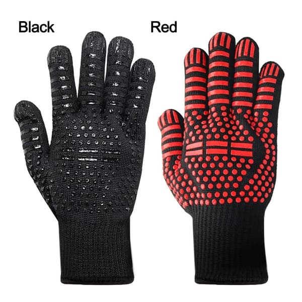 BBQ Gloves Oven Mitts MUSTA - varastossa