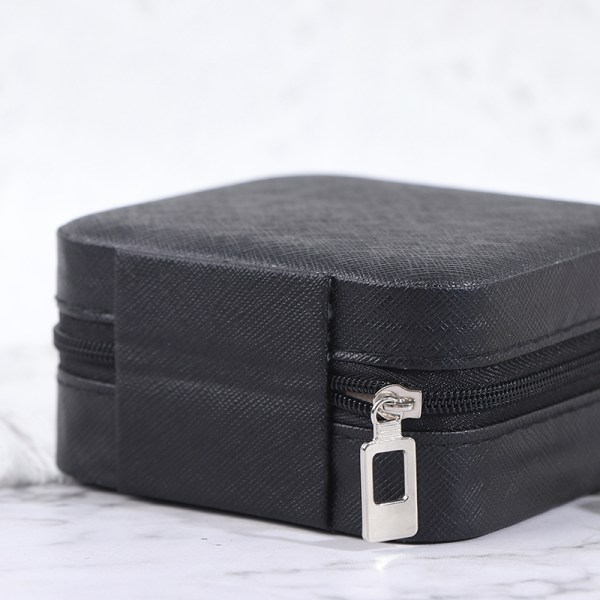 Smycken Organizer Display Smycken Case Bärbar Smyckeskrin Lea - high quality White