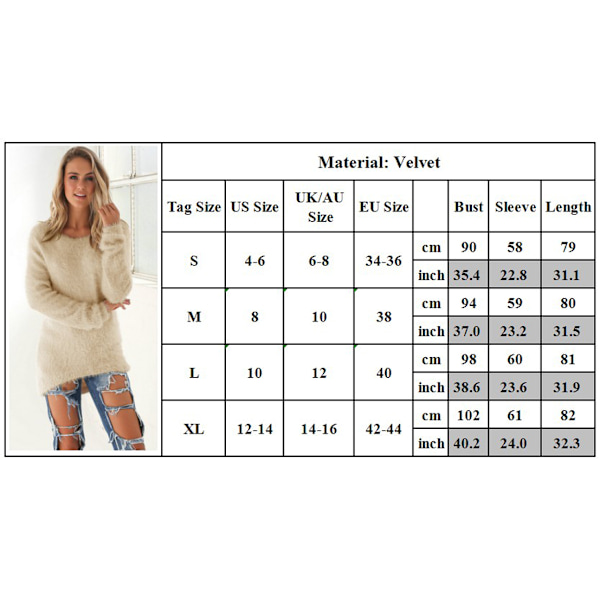 Pure Color Casual Long Sleeve Fur Top - spot-ale sky blue 3XL