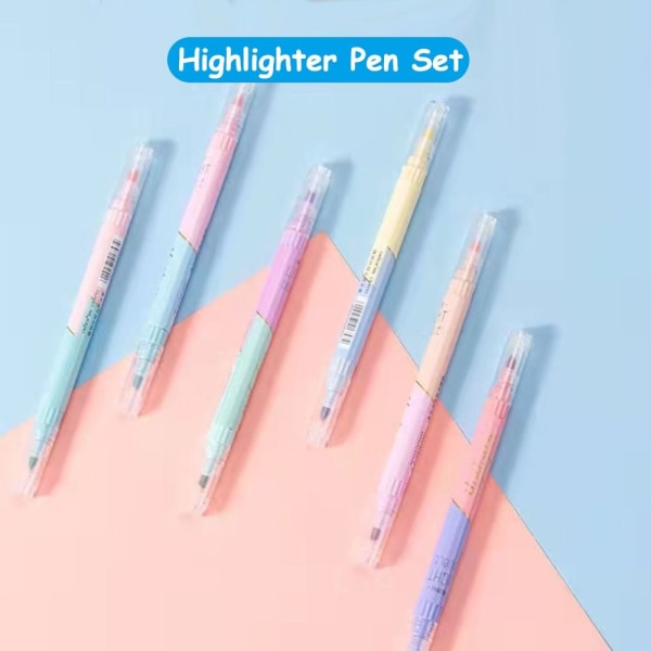 6pcs Överstrykningspenna Set Nyckelpunkter Markörer Färgpenna - spot försäljning 6PCS/Set