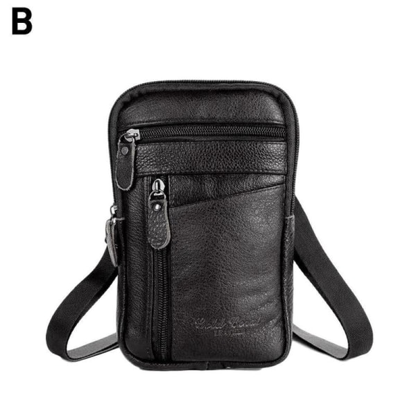 Herrväska Lädermodetelefonväska Bältesväska Crossbody Midja P - spot sales black One-size