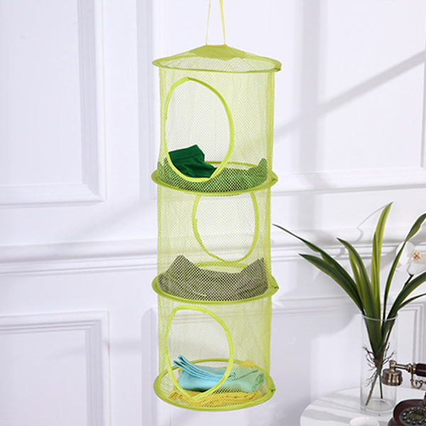 Riippuva säilytyspussi 3 Tier Mesh Net Kids Bathroom Organizer - korkealaatuinen Blue