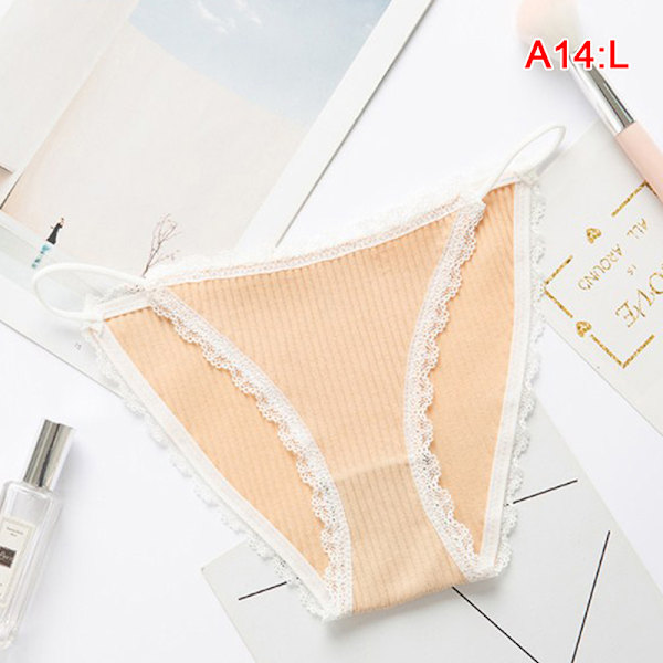 Sex Thong Sport Bekväma trosor String Damunderkläder Enkel - stock Beige L